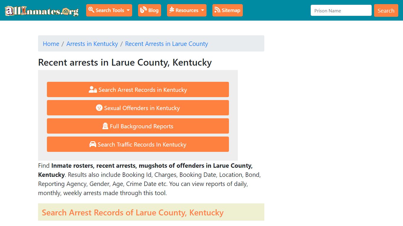 Recent arrests in Larue County, Kentucky | Mugshots, Rosters, Inmates ...