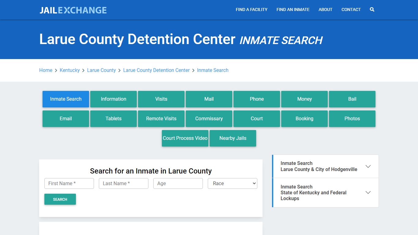 Larue County Detention Center Inmate Search - Jail Exchange